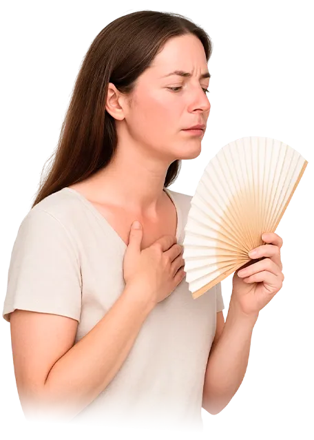 mulher se abana com leque