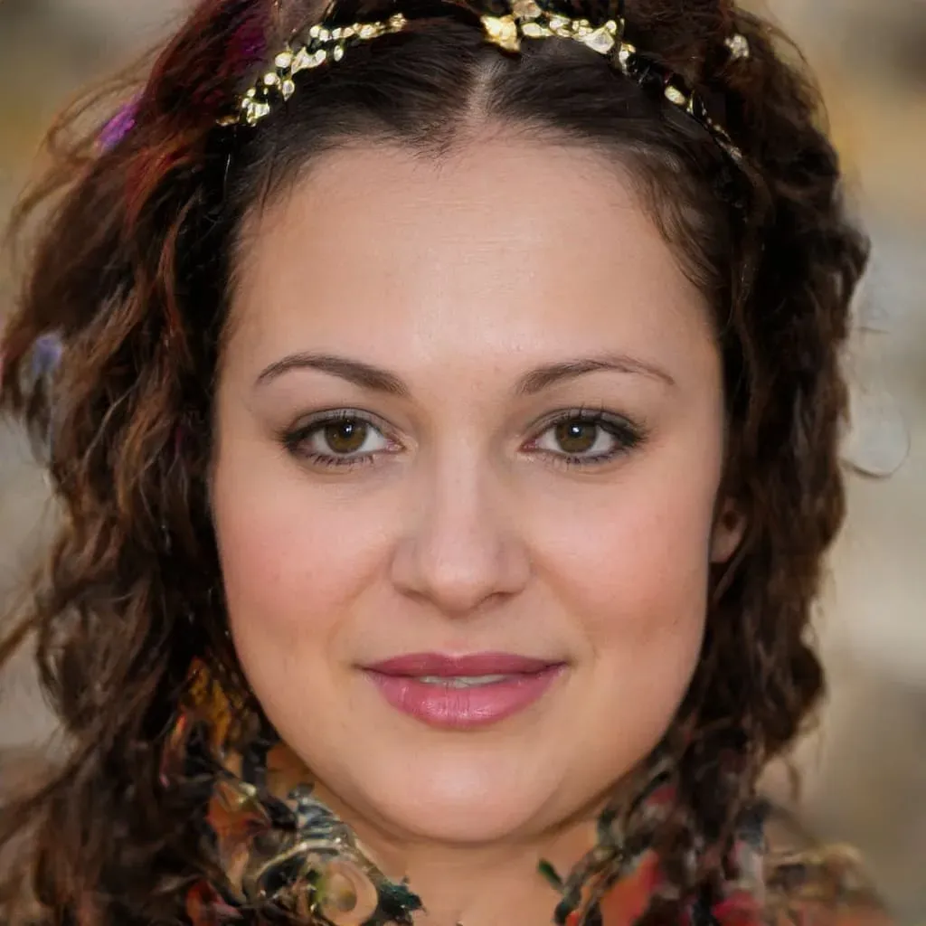 mulher sorrindo tiara nos cabelos